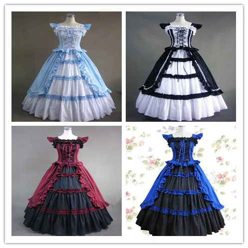 Готический шар длинное платье в викторианском стиле винтажное с бантом и