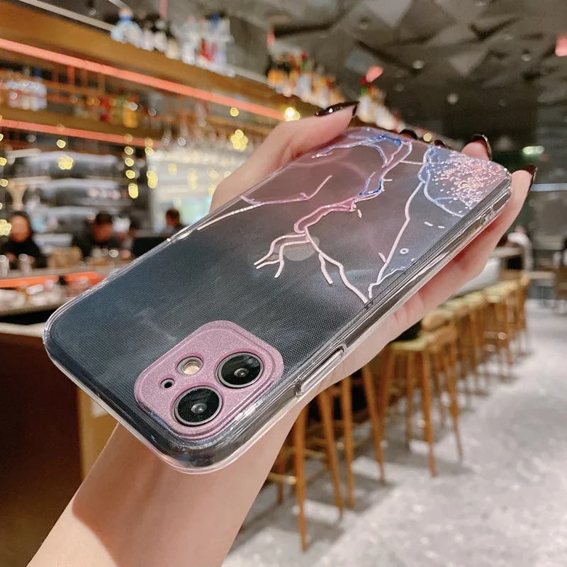 clear watercolor marble texture phone case for iphone 12 11 pro max 13 mini x xr xs max 7 8 6s plus se 2020 soft tpu back cover free global shipping