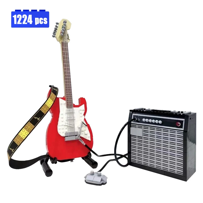 

2021 New Creativity Guitar Building Blocks Model MOC Idea Musical Instrument Assembling Bricks Children's Toys Gift Set 21329