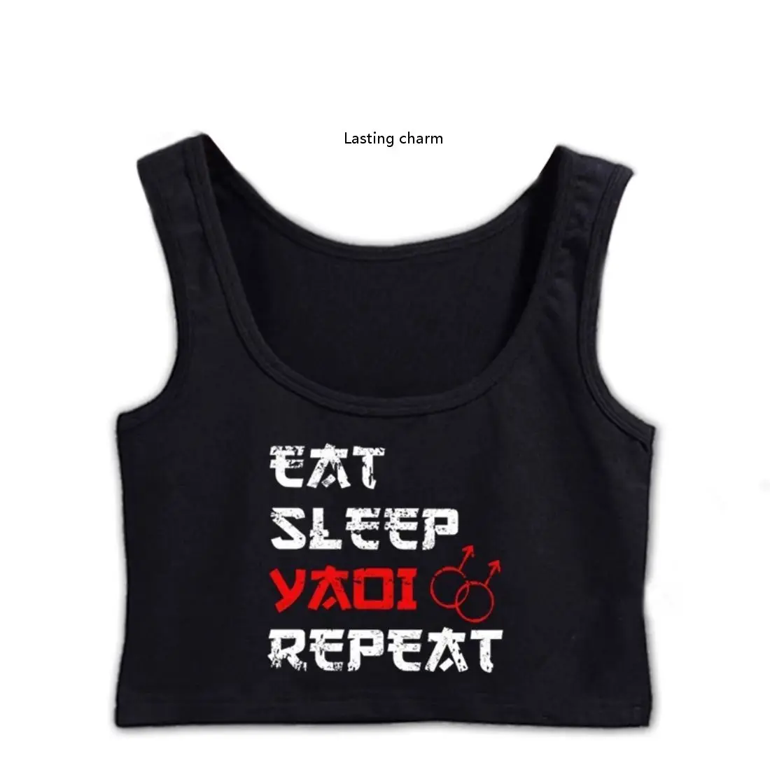 УКОРОЧЕННЫЙ ТОП Yaoi Fujoshi с рисунком из аниме Eat Sleep Repeat женский топ - Цена: 346.36