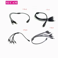 10 pieces dc power splitter connector plug 1 female to 2468 male 12v surveillance camera power cord for security cctv systemd