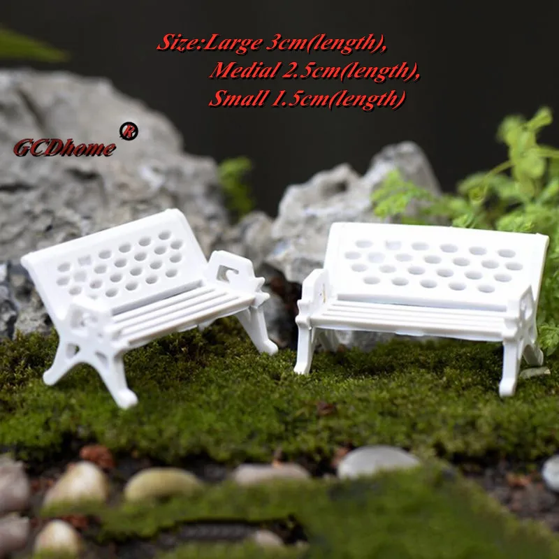 

Lovely Cute Fairy Garden Gnome Moss Terrarium Decor Crafts Bonsai DIY Small Ornaments White Chair Doll House Miniatures