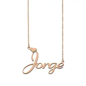 Цепочка с именем Хорхе, из нержавеющей стали под золото, для женщин, для девочек, для лучших друзей, на день рождения, свадьбу, Рождество, подарок, дни матери