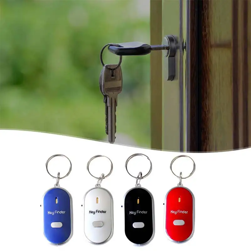 

New Sound Control Lost Key Finder Locator Keychain LED Light Torch Mini Portable Whistle Key Finder