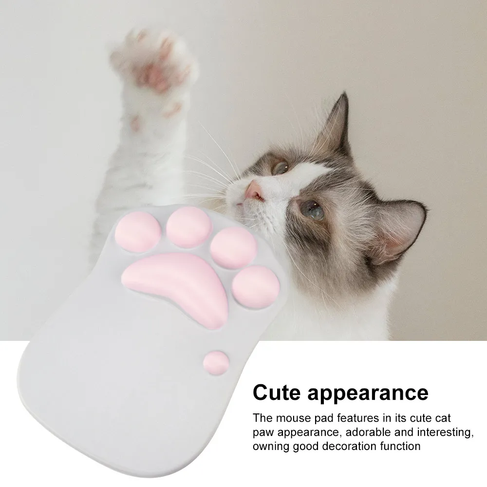 3D коврик для мыши мягкий силиконовый с милыми кошачьими лапками подставки под