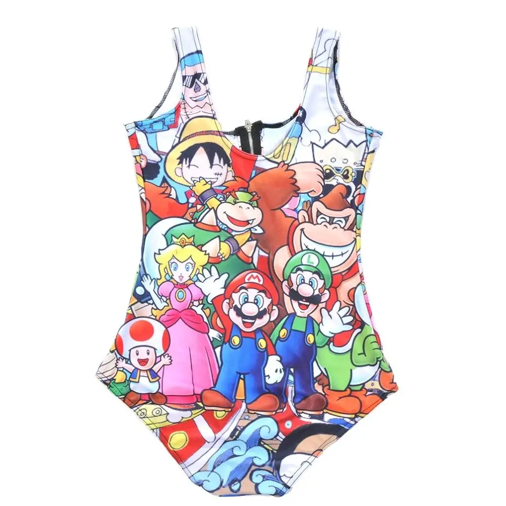 Новый женский мультяшный купальник с 3D Цифровым принтом красочные Женские