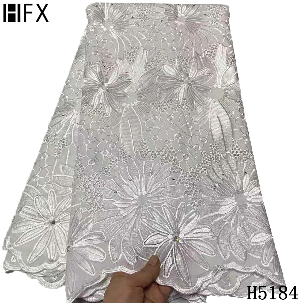 

HFX New Arrival Swiss Voile Lace Fabric Heavy Cotton Embroidered Brode African Lace Swiss Voile Lace in Switzerland For Sewing