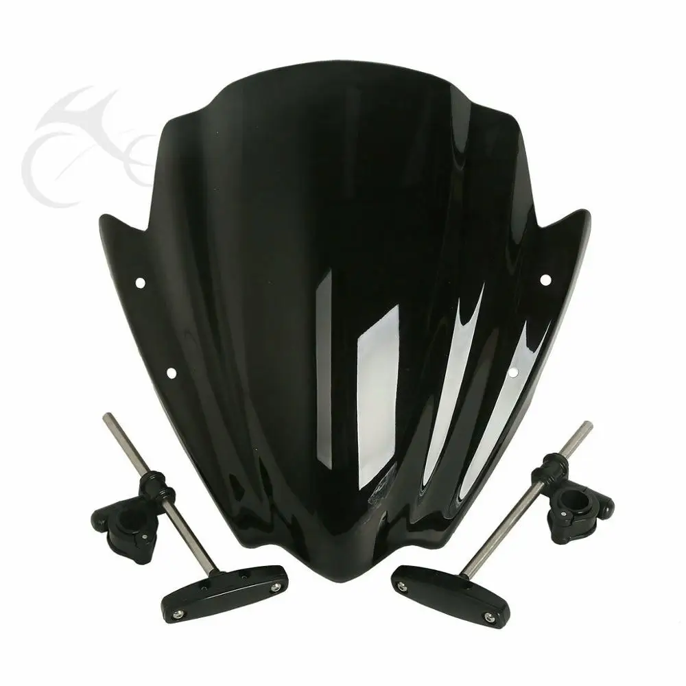

Motorcycle Universal Windshield Windscreen 7/8" & 1" Handlebar Mount For Harley Ducati Honda Kawasaki