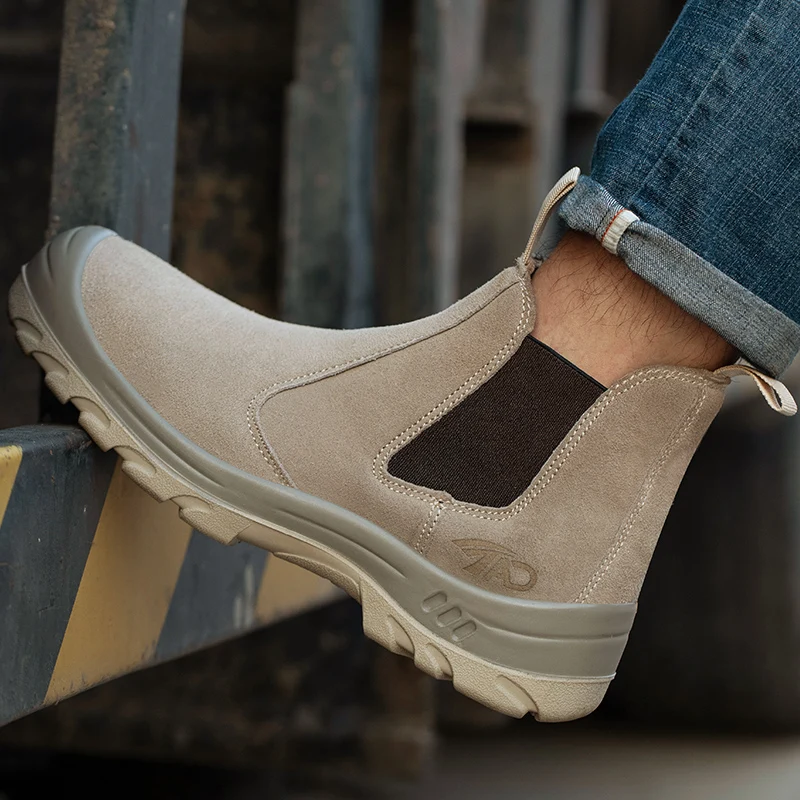 Мужская мода стальные носки рабочие защитные ботинки защитная обувь из мягкой