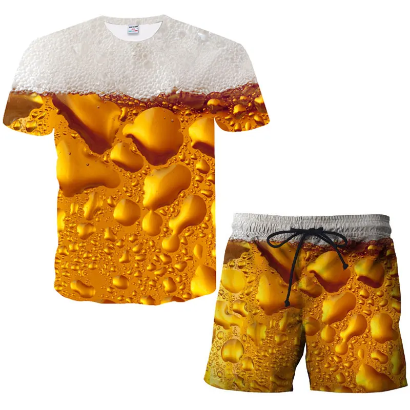 Новинка 2020 летний мужской спортивный костюм мужские 3D Повседневные облегающие