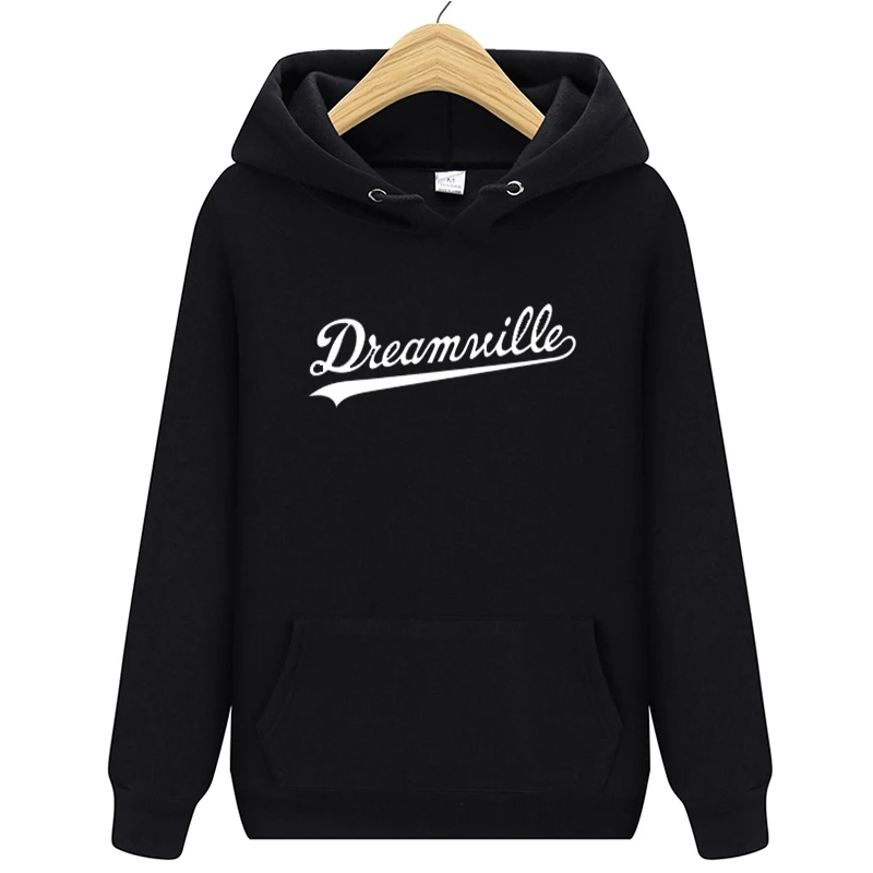 Модные Новинка; худи Для мужчин хип-хоп DREAMVILLE Коул Логотип с капюшоном Swag письмо флисовые J худи с принтом Cole зимние толстовки Мужские пуловер - Цвет: black2