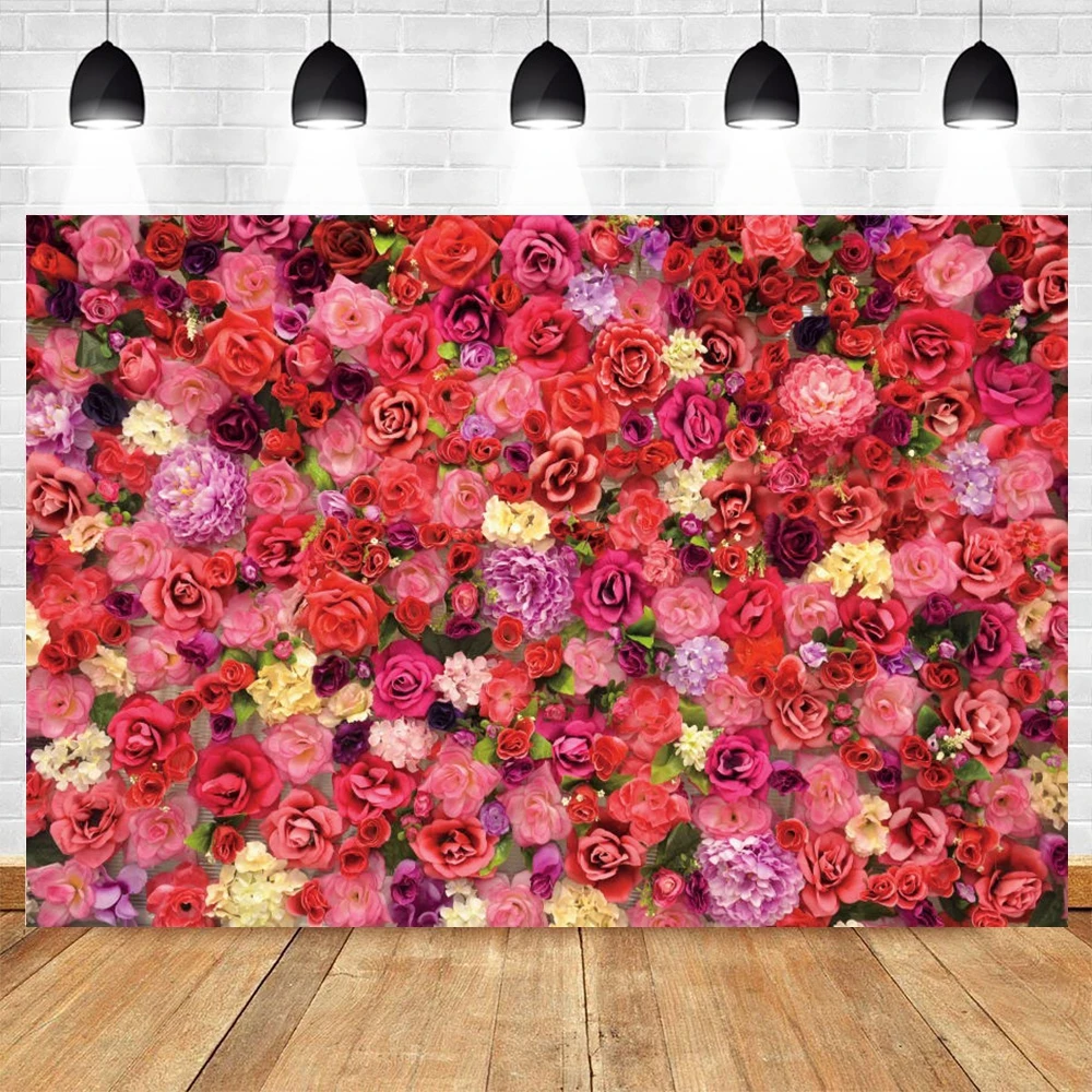 

Valentine's Day Spring Flower Backdrop Wedding Photocall Photography Backgrounds For Photo Studio Custom Photocall Photophone