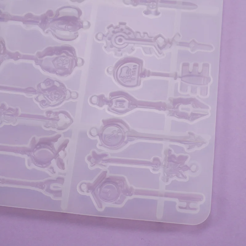 

Keys Silicone Mold Jewelry Keyring Pendant DIY Epoxy Resin Clay Mould Homemade Key Ring Pattern Design Funny Handicrafts