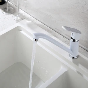 Смеситель для кухни с креплением на раковину, латунный кран с поворотом на 360 градусов, для горячей и холодной воды