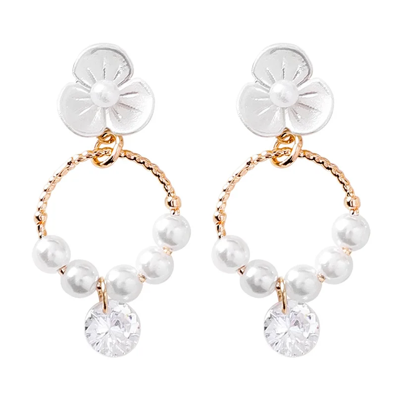 Женские серьги-подвески из серебра 925 пробы с искусственным жемчугом | Украшения