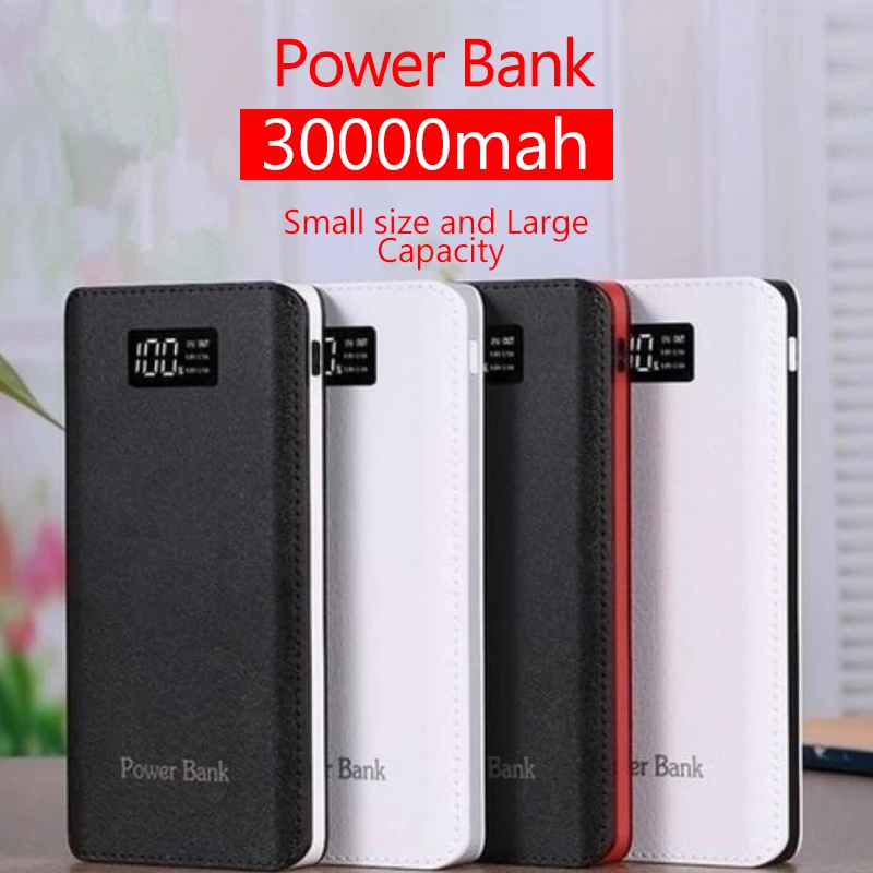 Лидер продаж 2020 портативный внешний аккумулятор на 30000 мАч с 4 usb портами ЖК