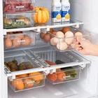 Прозрачный Регулируемый ящик для холодильника, пластиковая кухонная коробка для хранения фруктов, кухонный Органайзер