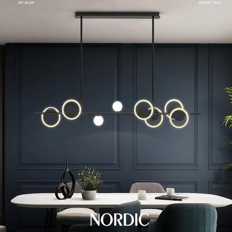 Prezzo Moderna Cucina Semplice Decor Illuminazione Nordic LED Lampadario Nero Sala Da Pranzo Isola Lampade A Sospensione Bar Bancone 220-240V