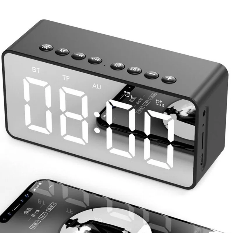 AEC Многофункциональный портативный Будильник Bluetooth динамик с Bluetooth/TF картой/AUX режим светодиодный цифровые настольные часы домашний декор