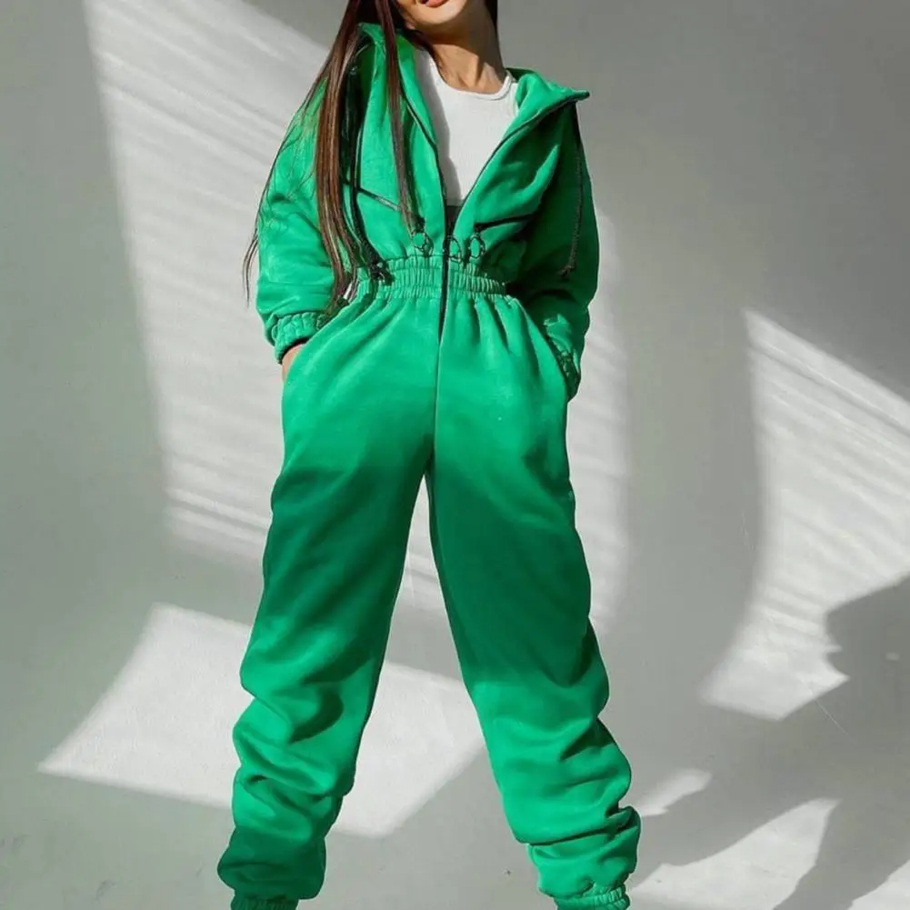 

Женский комбинезон с высокой талией, однотонный плотный теплый комбинезон с узкой талией, Комбинезоны на осень и зиму