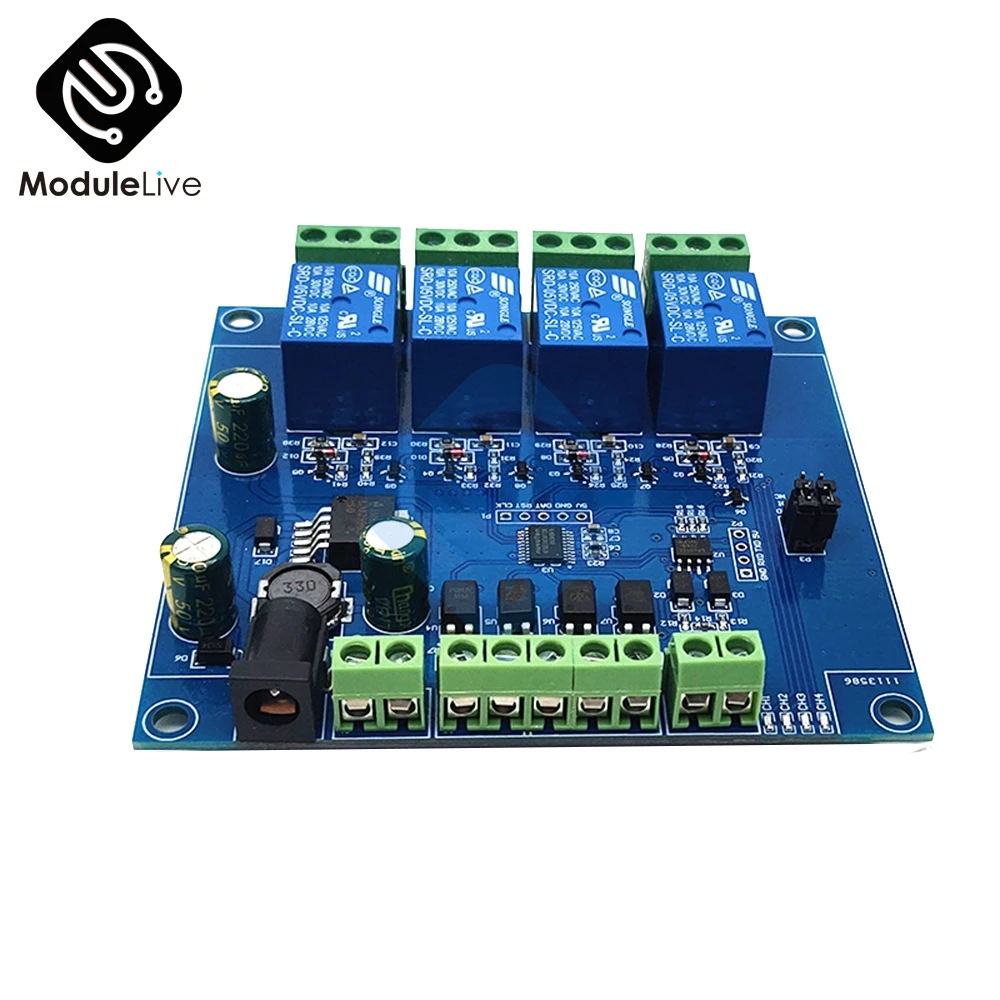 4CH Modbus триггерный релейный модуль 4 бит Modbus-RTU коммутатор сигналов ввода-вывода RS485