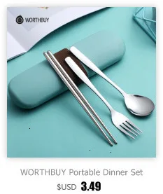 WORTHBUY Западный Золотой набор столовых приборов 304 столовые приборы из нержавеющей стали кухонный нож ложка Вилка для обеда набор портативной походной посуды