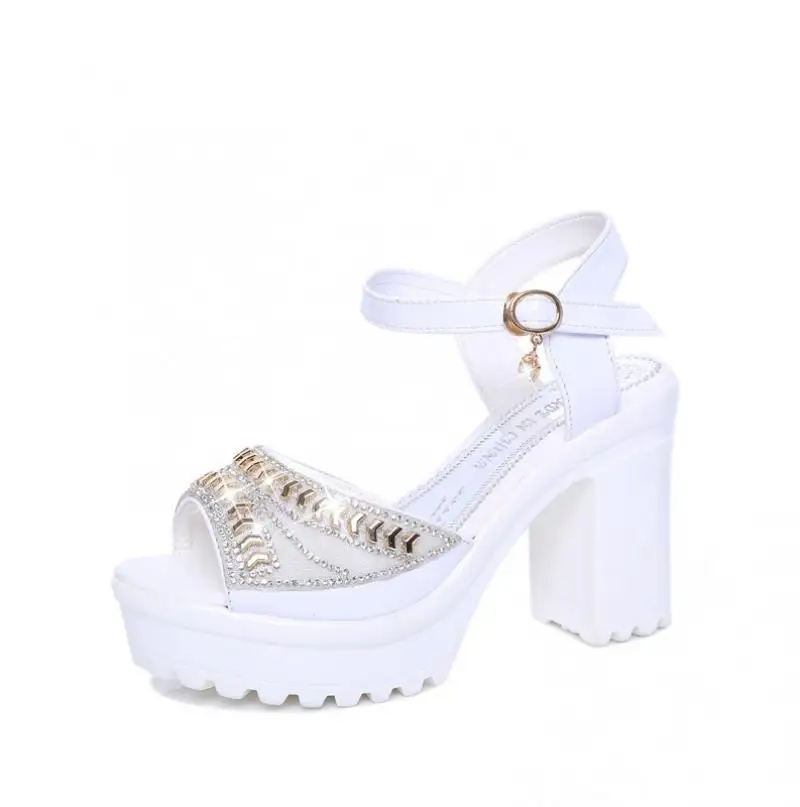 

2021 new sexy fashion women's sandals summer diamond fish mouth sponge cake platform high heels casual outdoor slippers women's