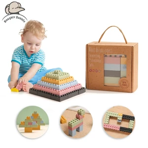 20pcs silicone assembled block baby building blocks toys box diy city part houses wall constructor montessori educational toys free global shipping