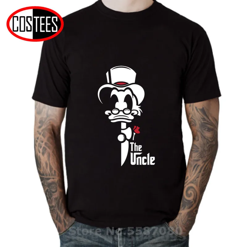 Классическая футболка с героями мультфильмов дядюшка Дак Мужская черная