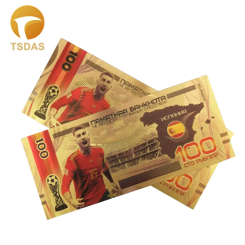Rusiia банкноты 100 рубль 24k Красочная Коллекционная Золотая банкнота бизнес сувенир