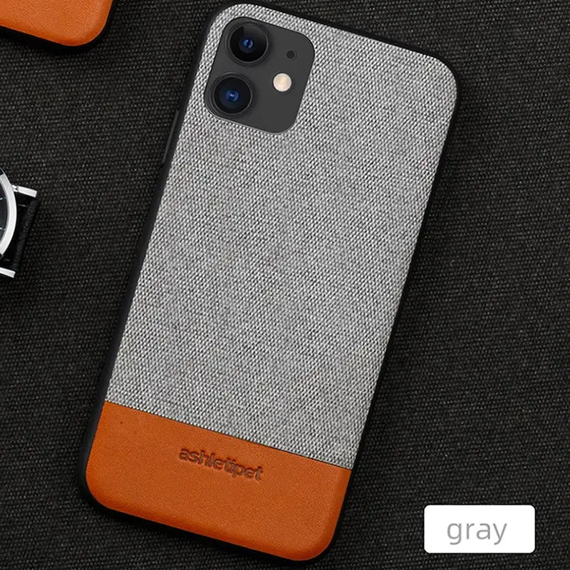 Серый Мужской тканевый в деловом стиле, магнитный чехол для iphone 11 pro max, противоударный автомобильный чехол-держатель, чехол для iphone 11 pro max 6,5, брезентовый чехол - Цвет: Серый