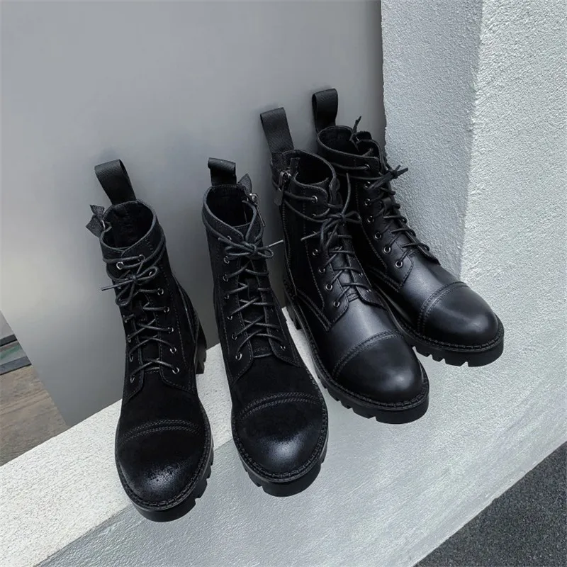 Harga Wanita Sepatu Musim Semi Dan Musim Gugur Kulit Renda Dengan Tebal Sepatu Bot Pendek Liar Inggris Angin Datar Sepatu Wanita Sepatu Zapatos De Mujer