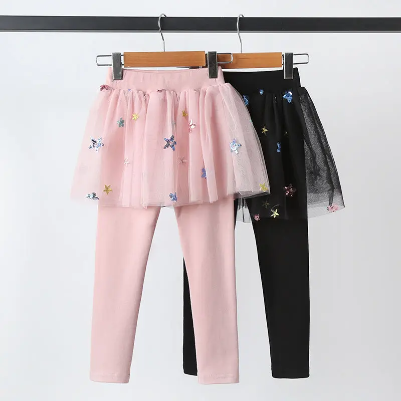 Новинка 2020 демисезонная детская сетчатая юбка для девочек леггинсы повседневные