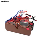 Очки для чтения в прямоугольной оправе, TR90, с футляром + 2