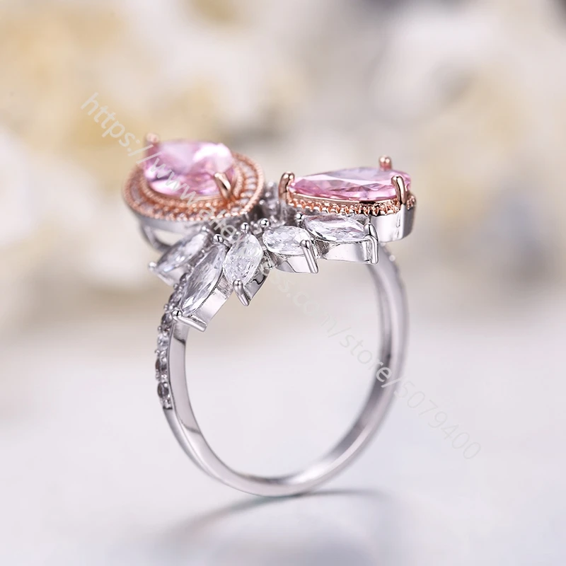 

Brilliant Vintage CZ Dinner Ring Silvers Prong Set Flower Setting Promise Ring Engagement Ring gift Cocktail Cubic zircon Ring