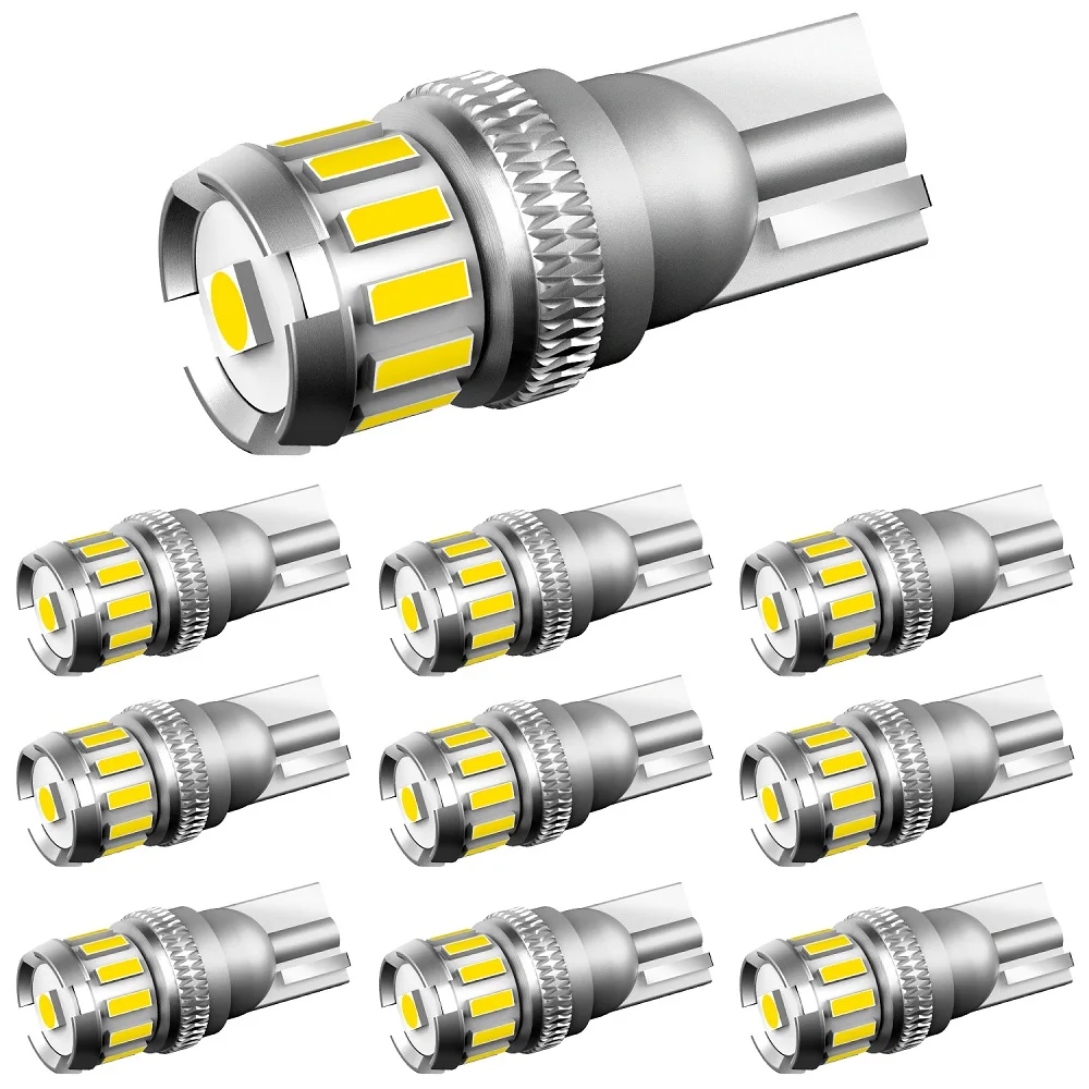 10 шт. W5W 4014 3030 SMD автомобильный T10 светодиодный 194 2825 Клин Замена заднего прибора панель лампы белые лампы для VW Audi Benz Toyota