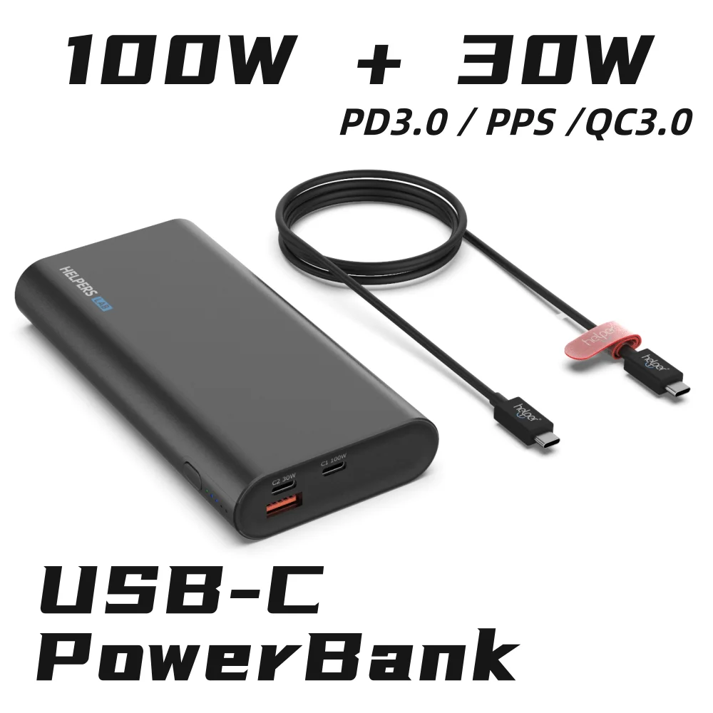 Внешний аккумулятор 130 Вт USB C PD с 3 портами 20 в 100 А а 45 65 для XPS Macbook 15 дюймов 16 и