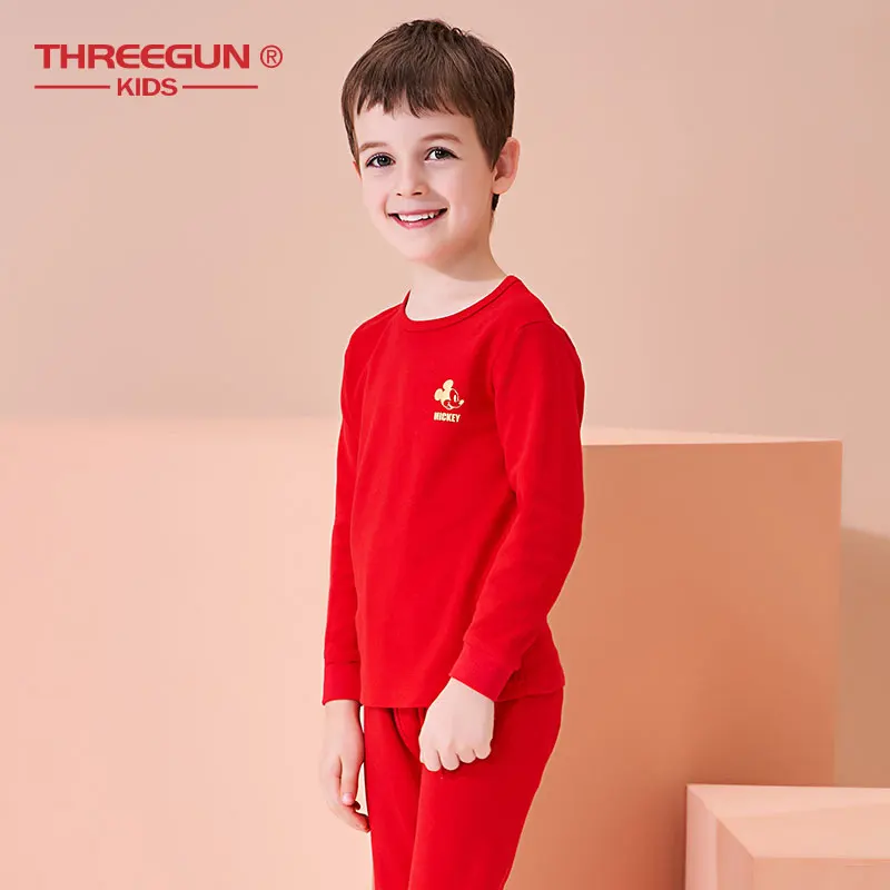 THREEGUN X DISNEY Термобелье для мальчиков Зимняя Хлопковая пижама с Микки Маусом
