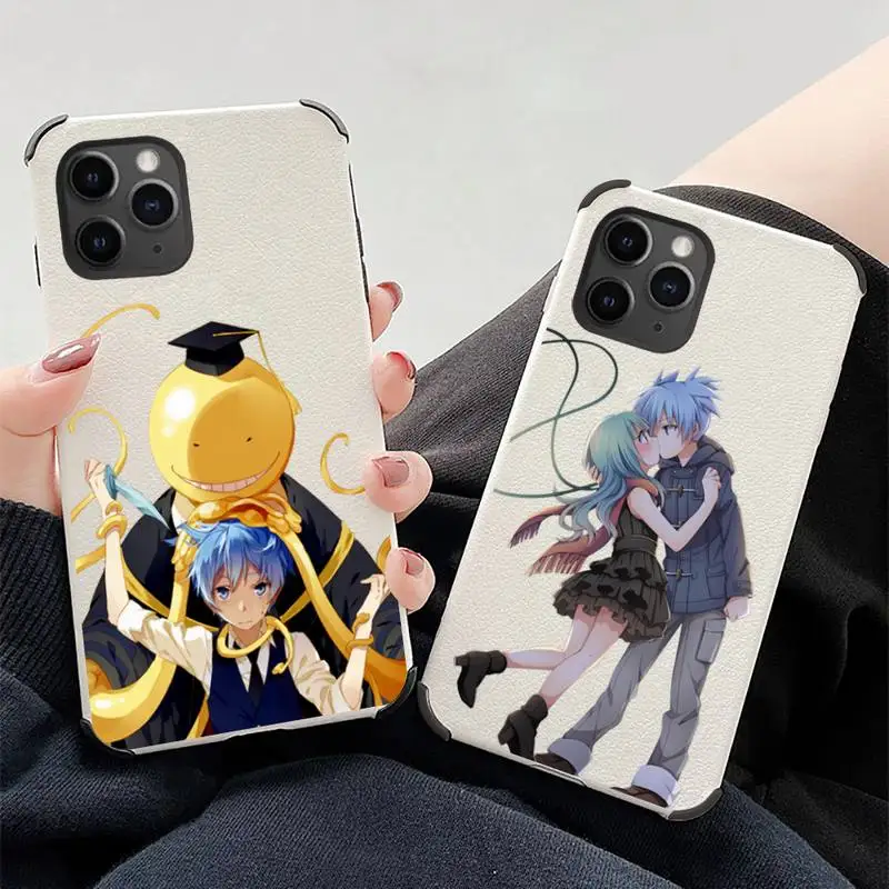 

Assassination Classroom Phone Case Lambskin Leather For iphone 12 11 8 7 6 XR X XS PLUS MINI PLUS PRO MAX Shockproof