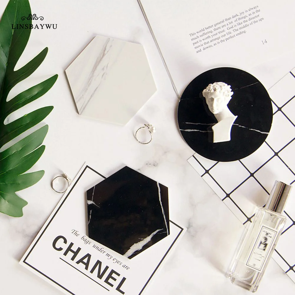 Подставка под чашки с имитацией мрамор коврик для обеденного стола подставка