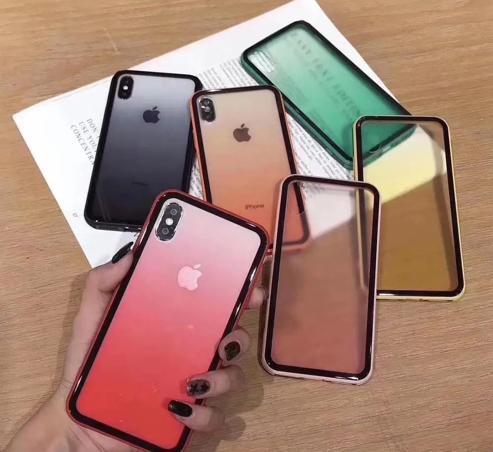 Роскошный прозрачный градиентный телефонный чехол для iPhone 8 7 6 6s Plus X XR XSMax мягкий яркий цветной прозрачный задняя крышка Funda Capa