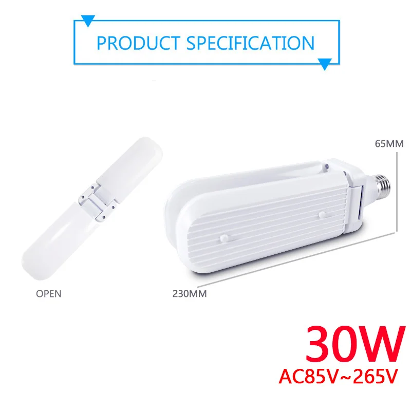 Светодиодный светильник E27 40W 30W холодный белый теплый AC 85 265V Точечный Lampada