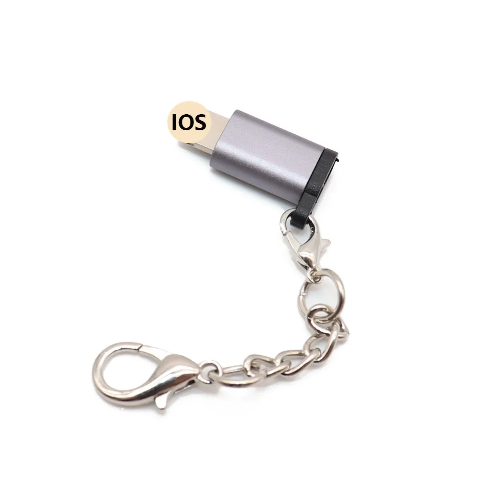Адаптер Micro USB для освещения 8Pin для адаптер Apple с брелоком для IPhone X XS XR 6 7Plus синхронизация зарядное устройство OTG конвертер
