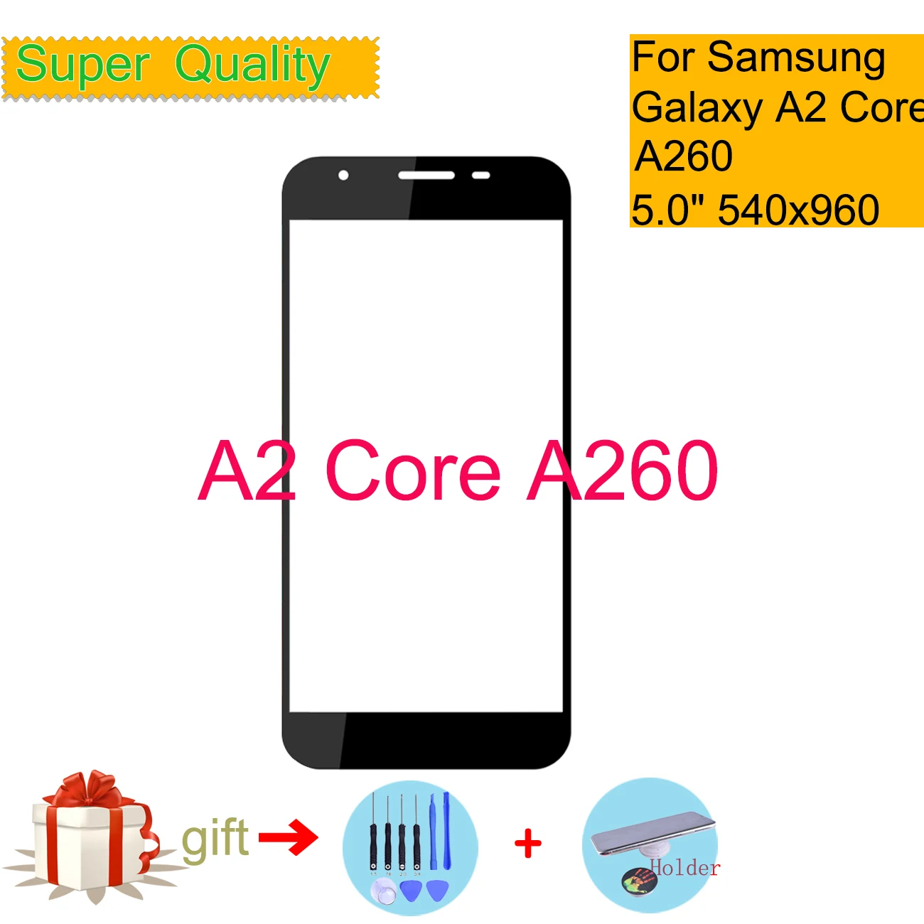 

For Samsung Galaxy A2 Core A260 A260F A260DS A260G SM-A260F/DS Replacement LCD Front Touch Screen Glass Outer Lens