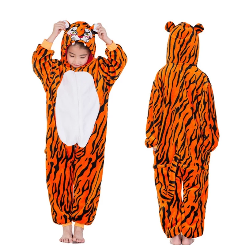 New Tigger Фланелевая Детская Пижама; комплект зимней одежды с капюшоном с изображением единорога, Пикачу, стежка; детские пижамы для мальчиков и девочек; одежда для сна; комбинезоны - Цвет: New Tigger