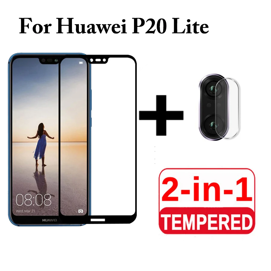Защитное стекло 2 в 1 для Huawei P20 Lite закаленное Hauwei P 20 light протектор экрана P20Lite