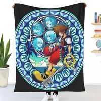 kingdom hearts soras dive to the heart stained glass throw blanket sheets on the bed blanket on the sofa decorative lattice