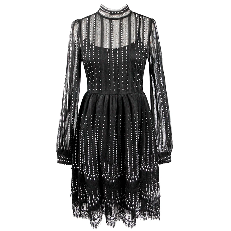 Элегантный Платье черного цвета элегантные Для женщин люксовая обувь Обувь