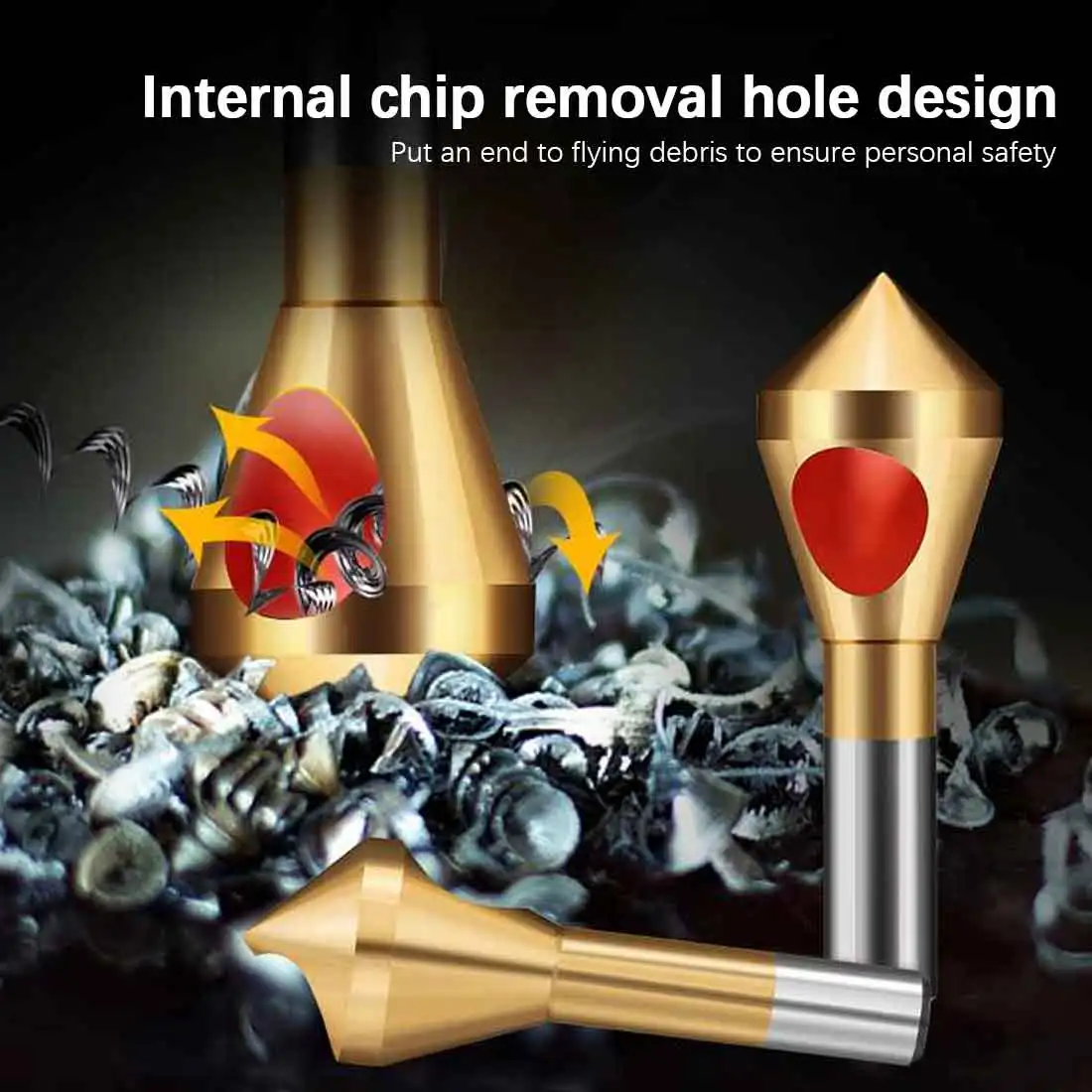 

4pcs Titanium Countersunk Head Deburring Drill Taper Hole Knife Steel/Aluminum Countersunk Head Chamfering Tool 2-5mm,5-10mm,