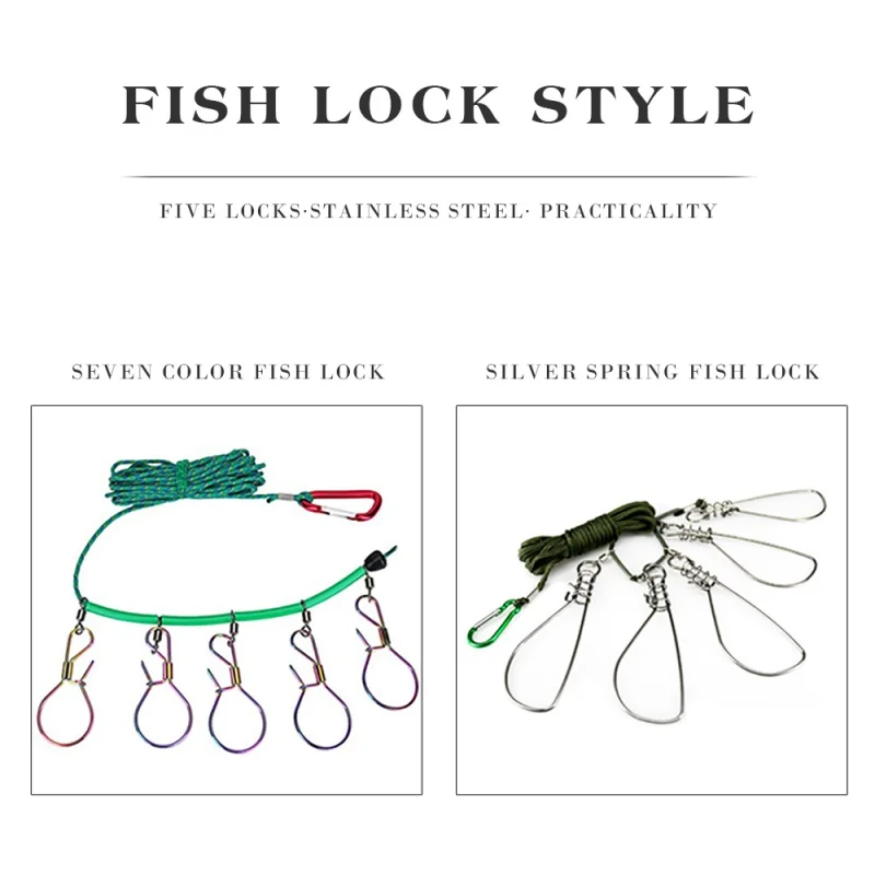 Новинка 5 м рыболовный замок с пряжкой из нержавеющей стали для живой рыбы ремень